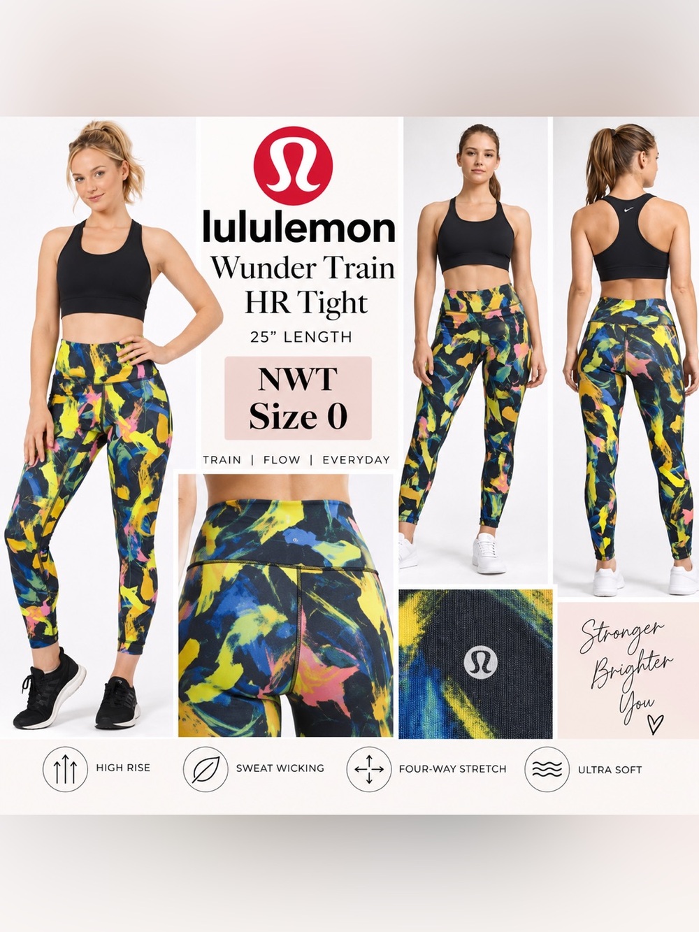 Lululemon Wunder Train HR Tight 25” Size 0 NWT